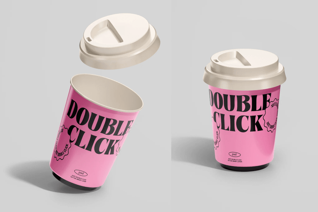 A paper cup mockup set