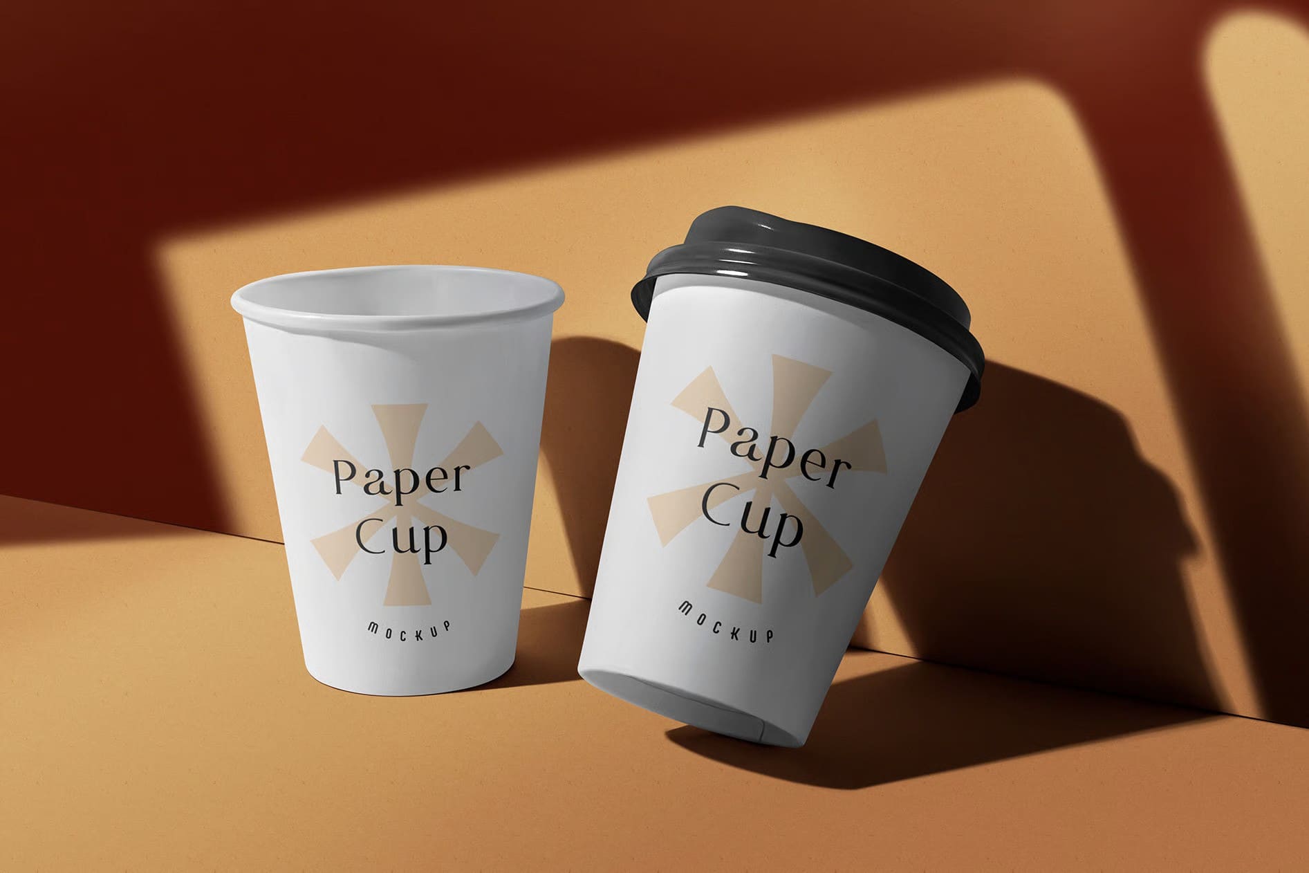 A paper cup shadow mockup