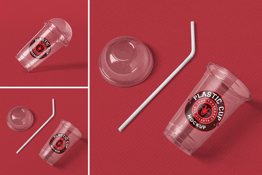 Plastic cup mockup set