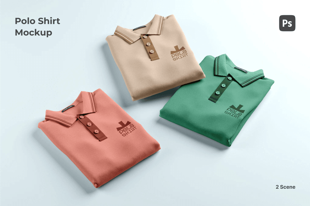 A polo shirt folded mockup