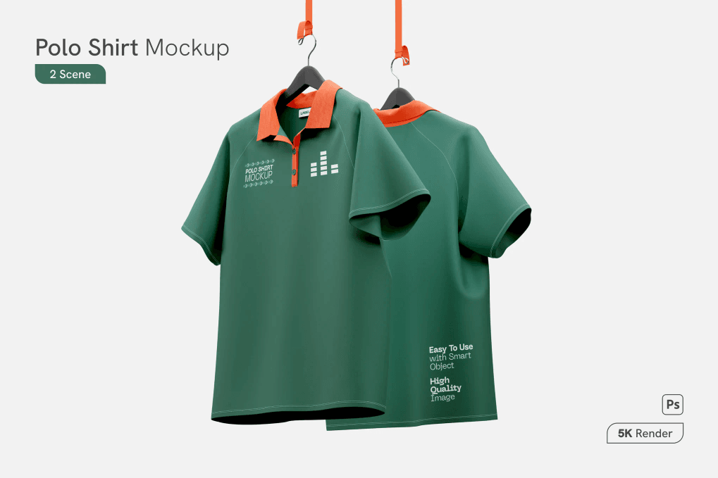 A polo shirt hanged mockup