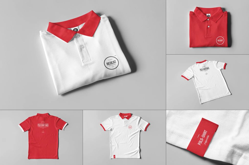 A polo shirt mockup set