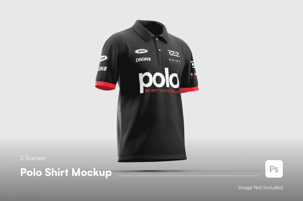 A polo shirt black mockup