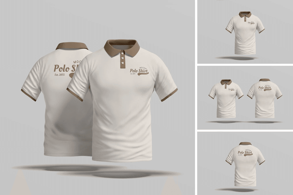 A polo shirt mockup set