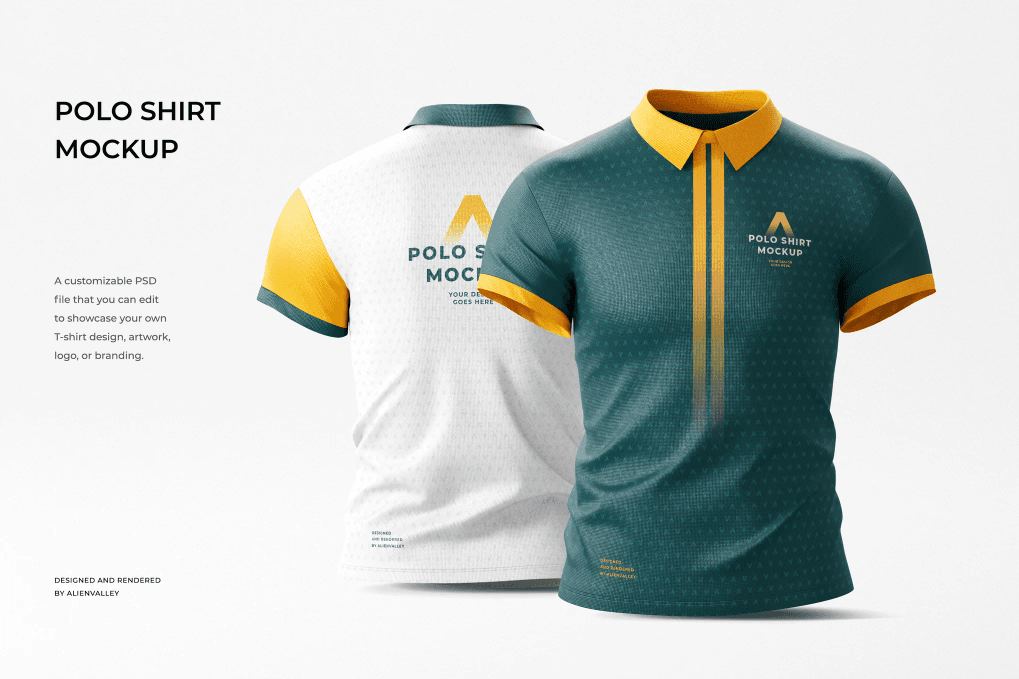 A light and dark polo shirt mockup