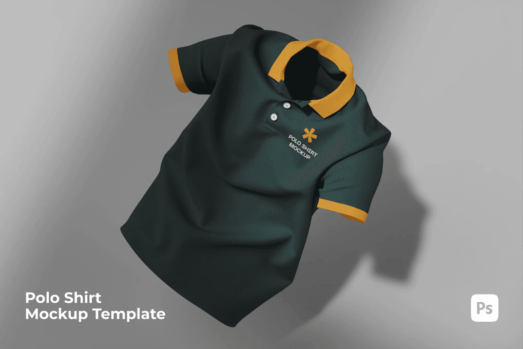 A floating polo shirt mockup
