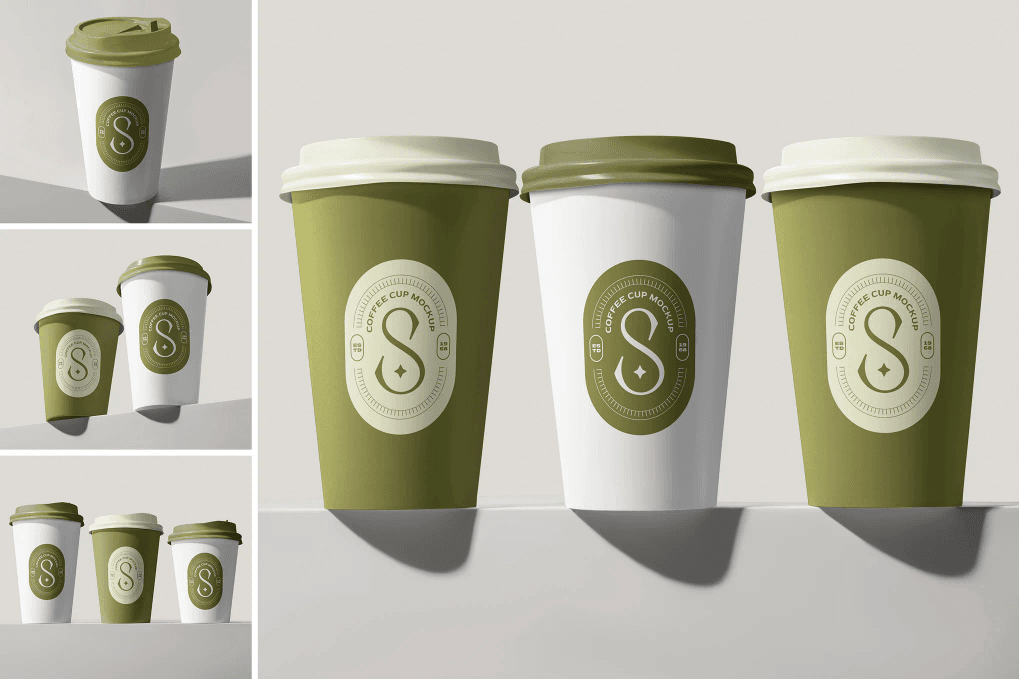 A premium paper cup mockup