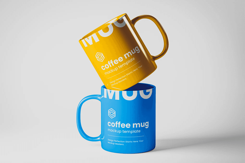 A set of two mug mockup
