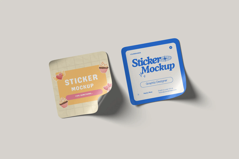 A sticker mockup template