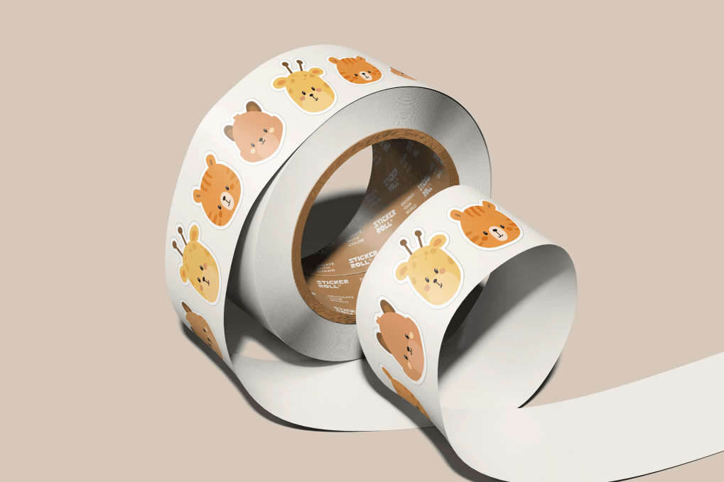 A sticker roll mockup