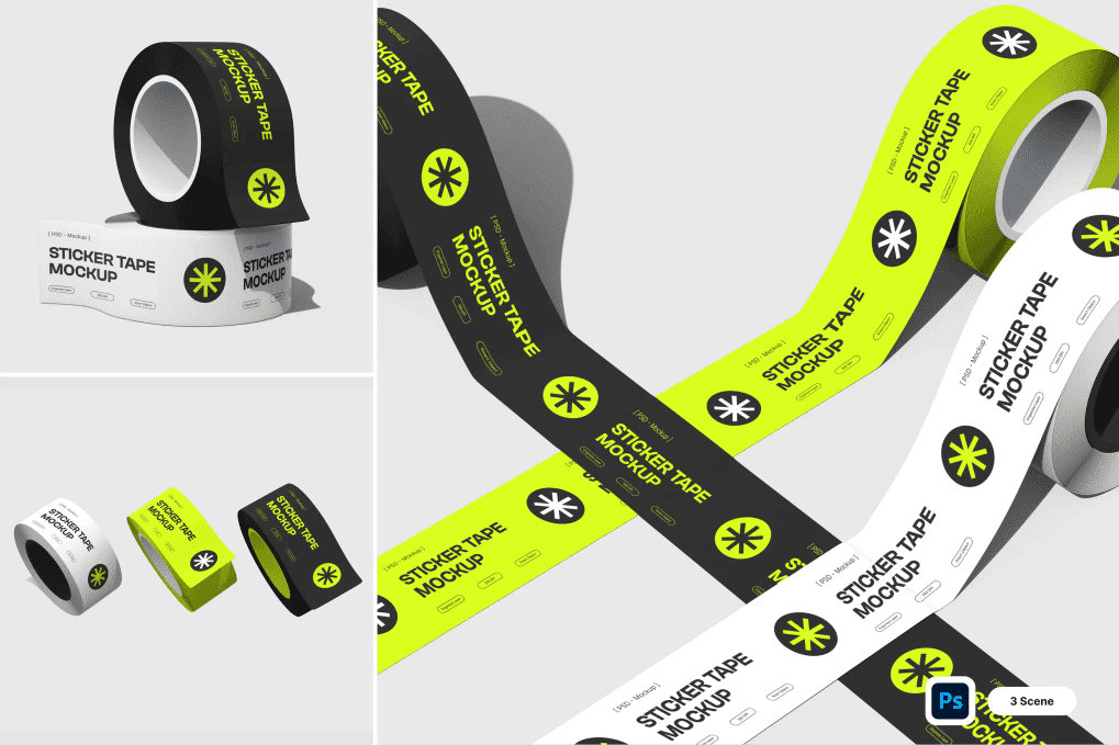 A sticker tape mockup