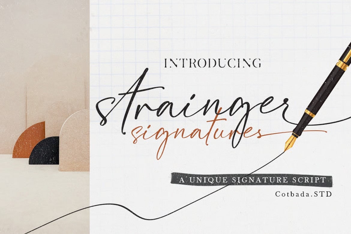 A unique signature script font