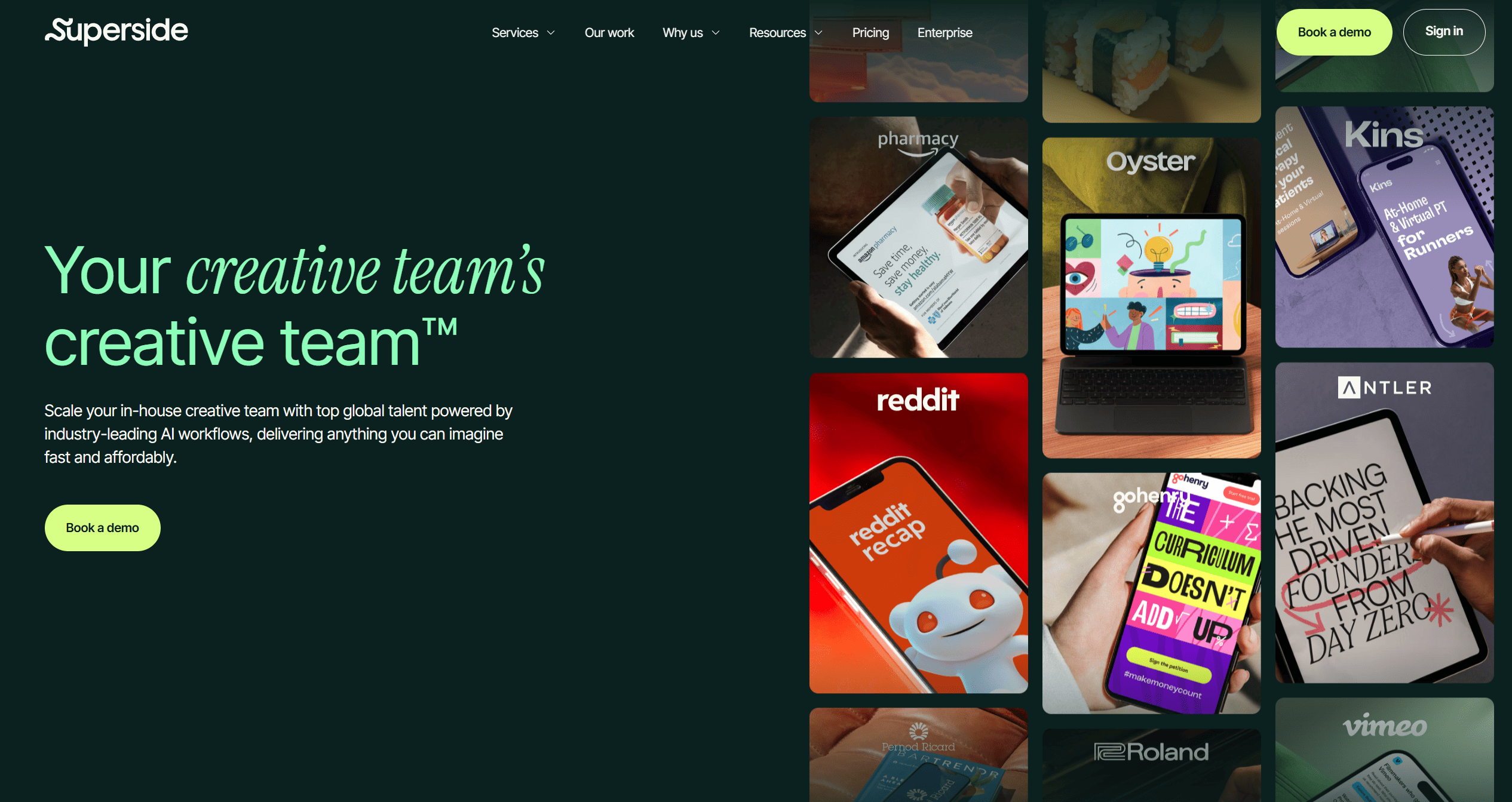 A creative agency website layout