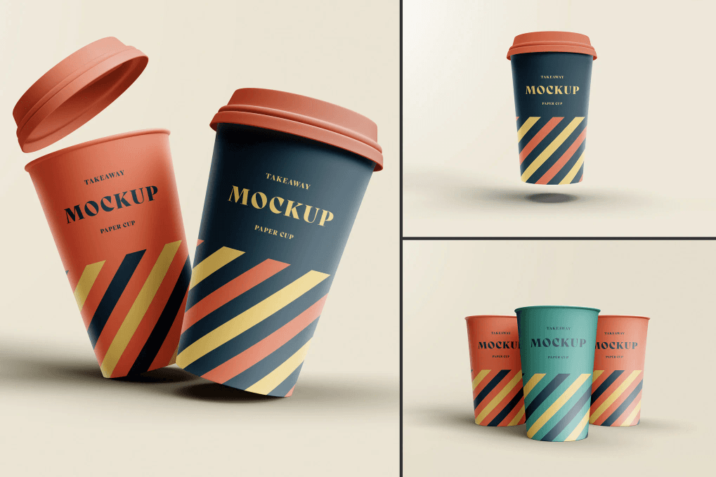 A take away paper cup mockups