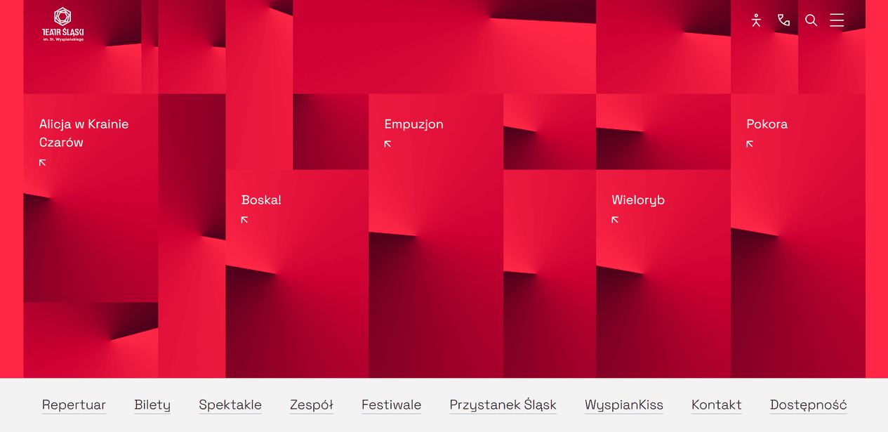 A modern red website layout