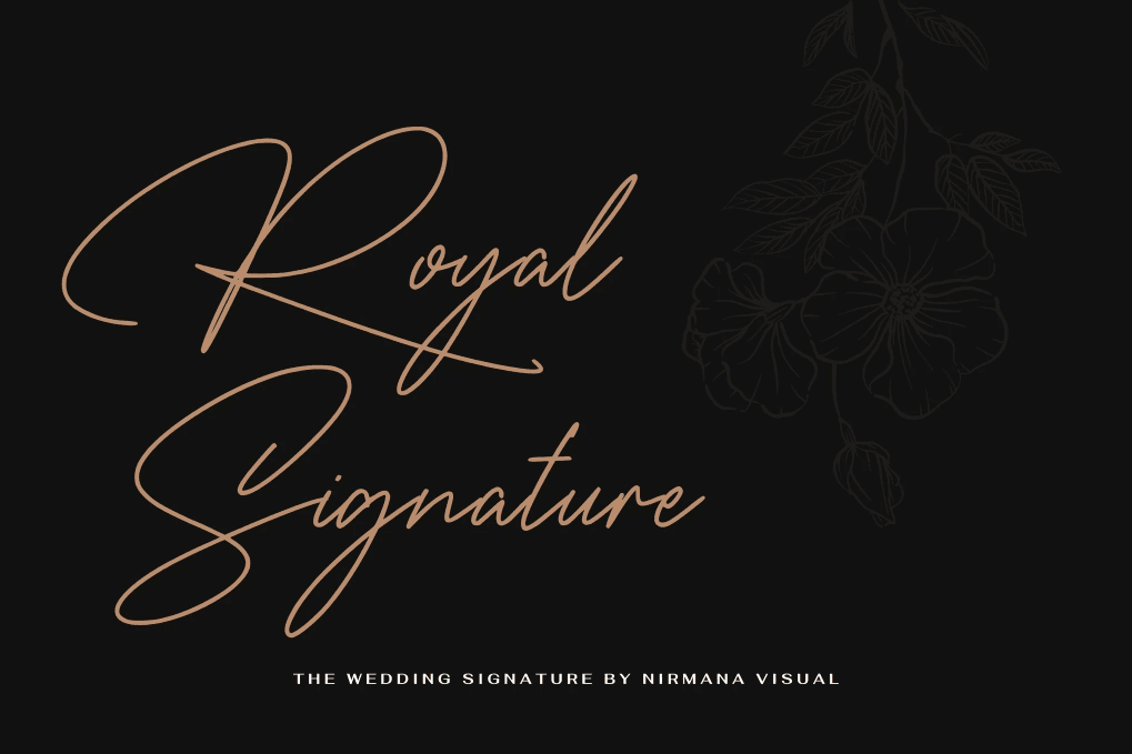 The wedding signature font