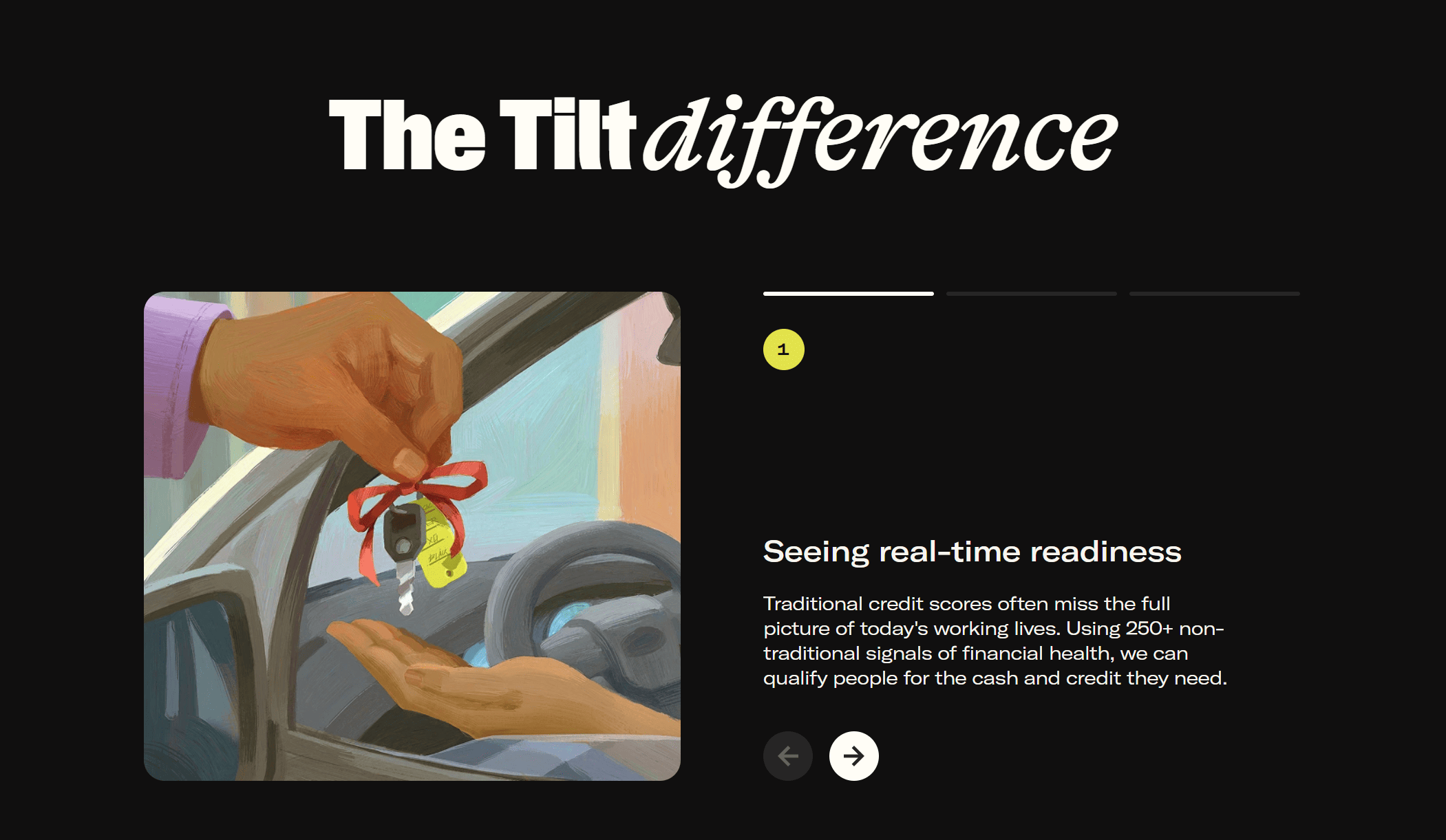 A Tilt web design layout