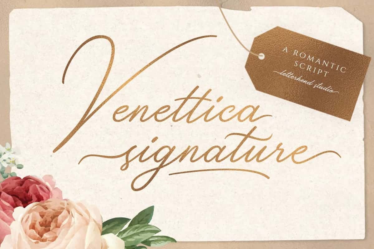 A romantic script font
