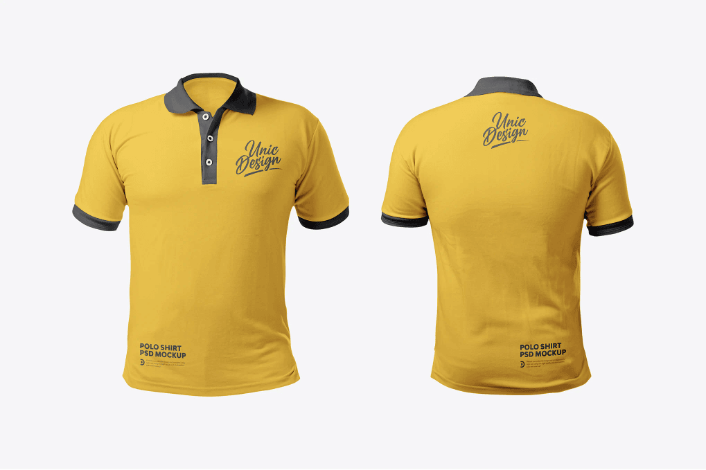 A yellow polo shirt mockup