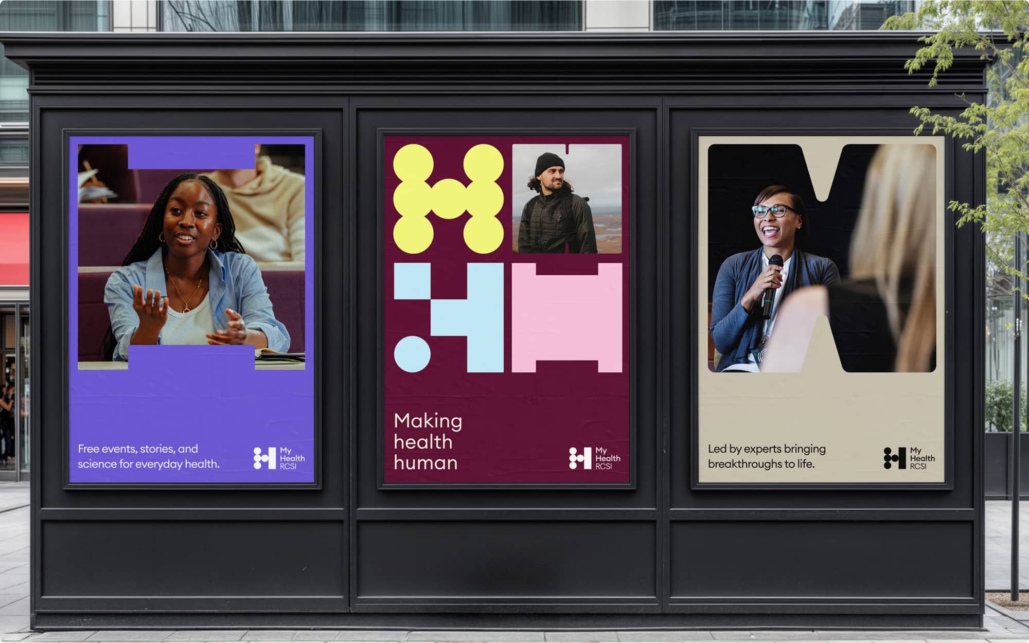 RCSI My Health ads on the building