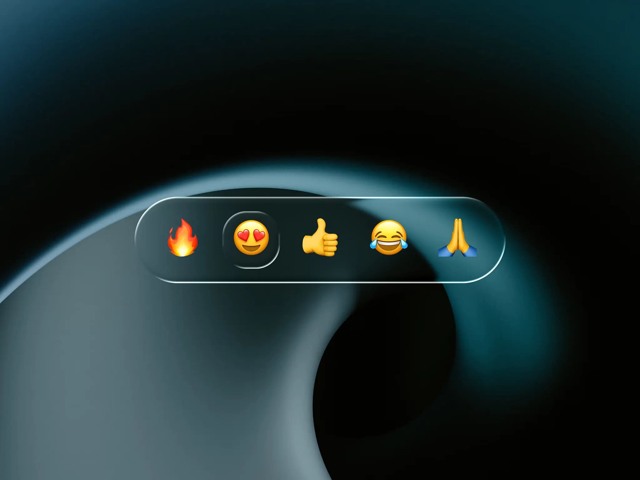 Chat reactions in liquid glass