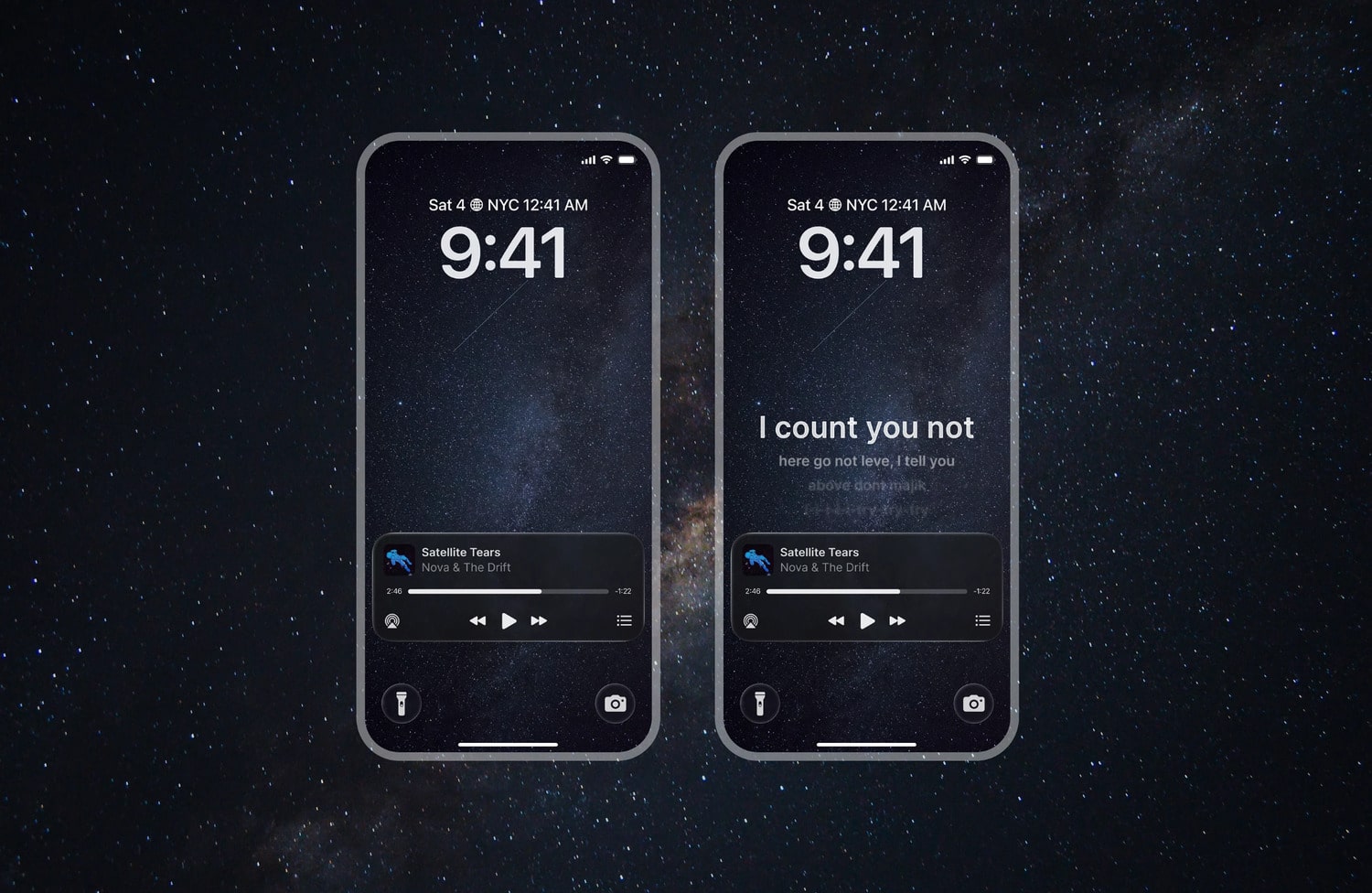 iOs 26 Lock Screen music player
