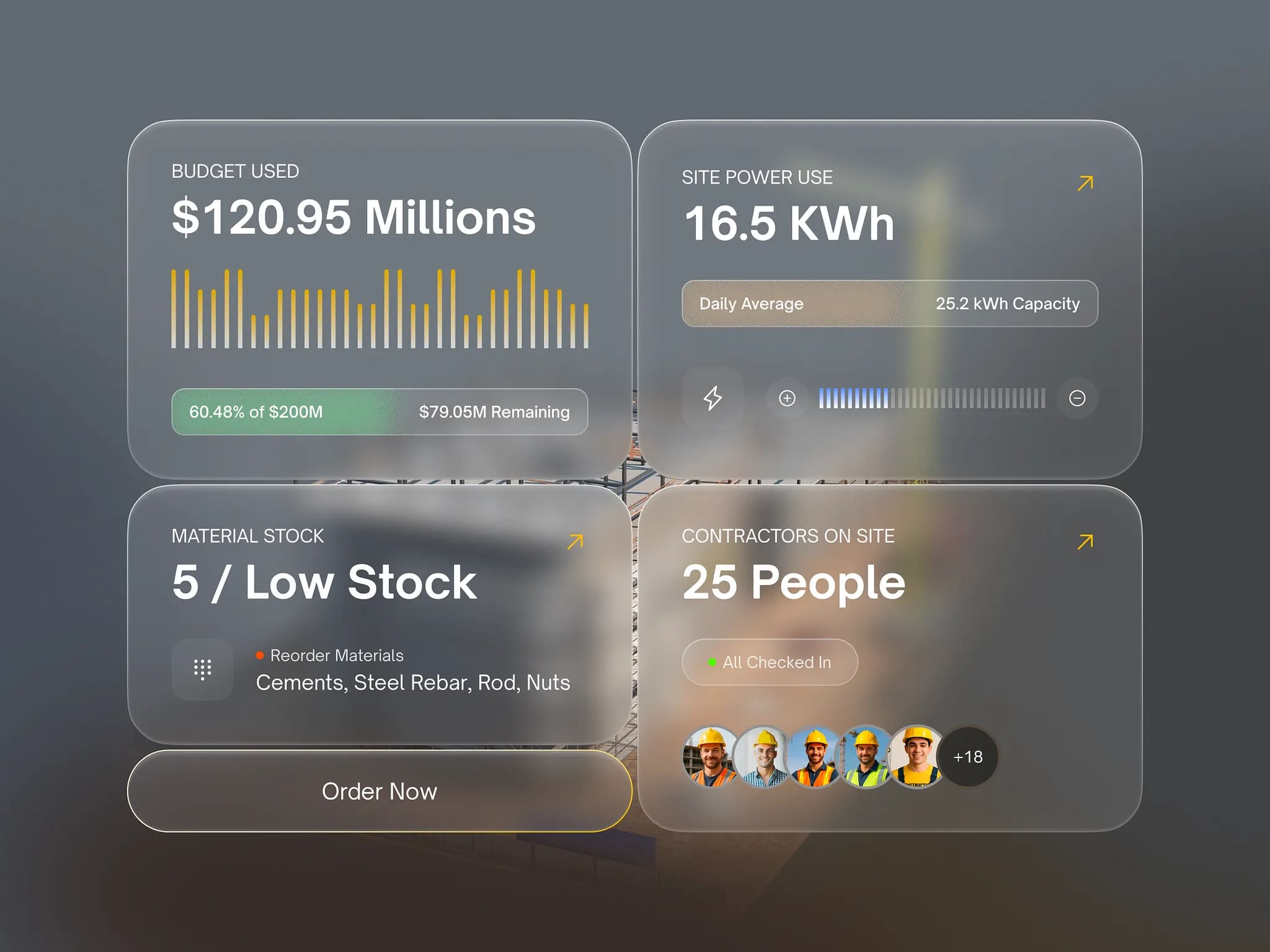 Liquid glass widget components