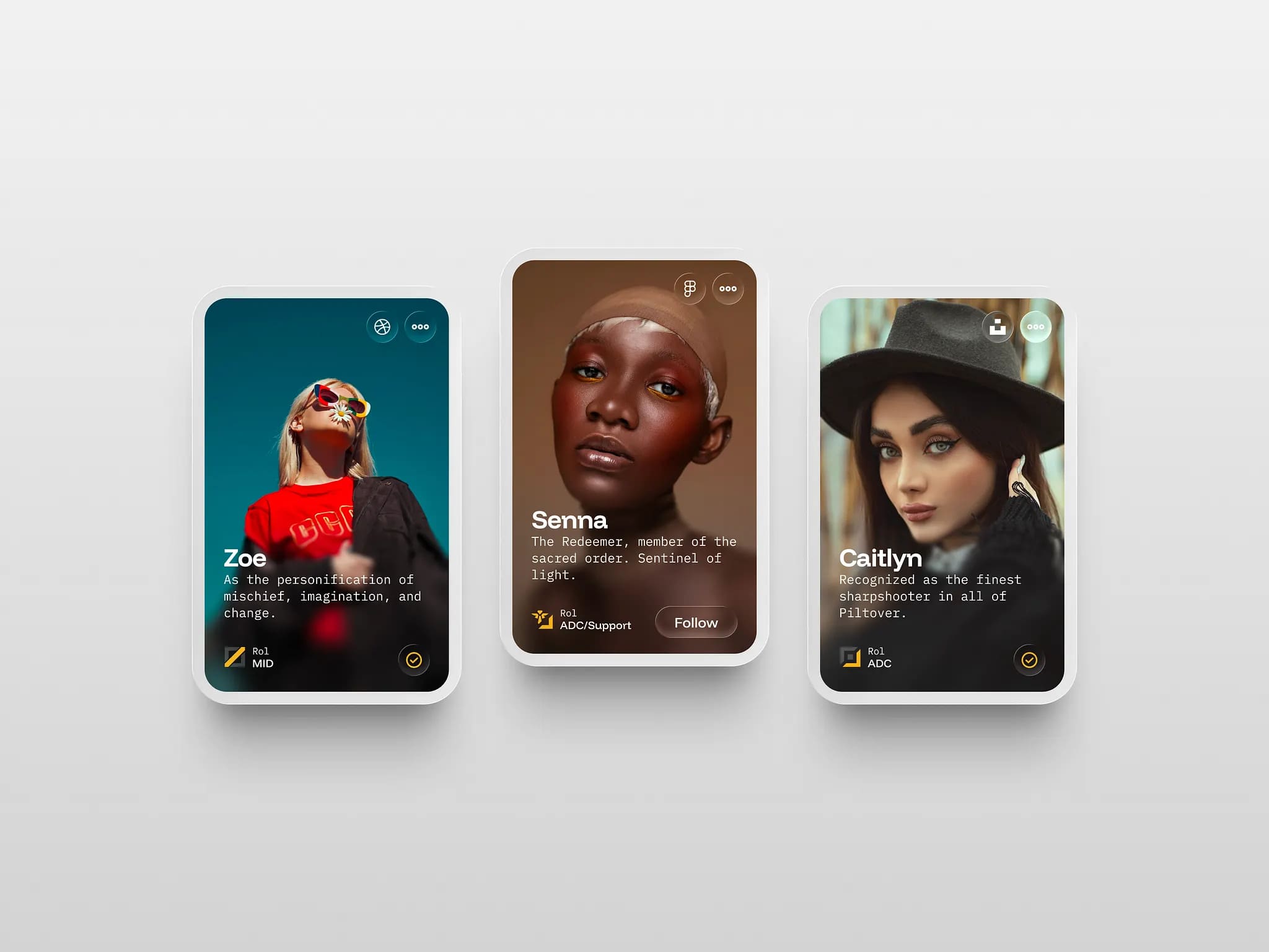 Profile card liquid glass style