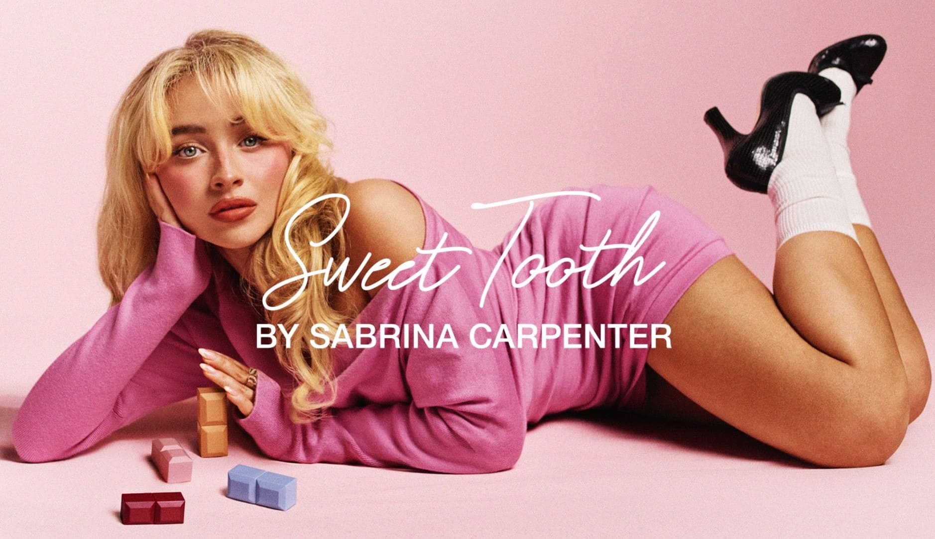 Sabrina Carpenter with her fragrance