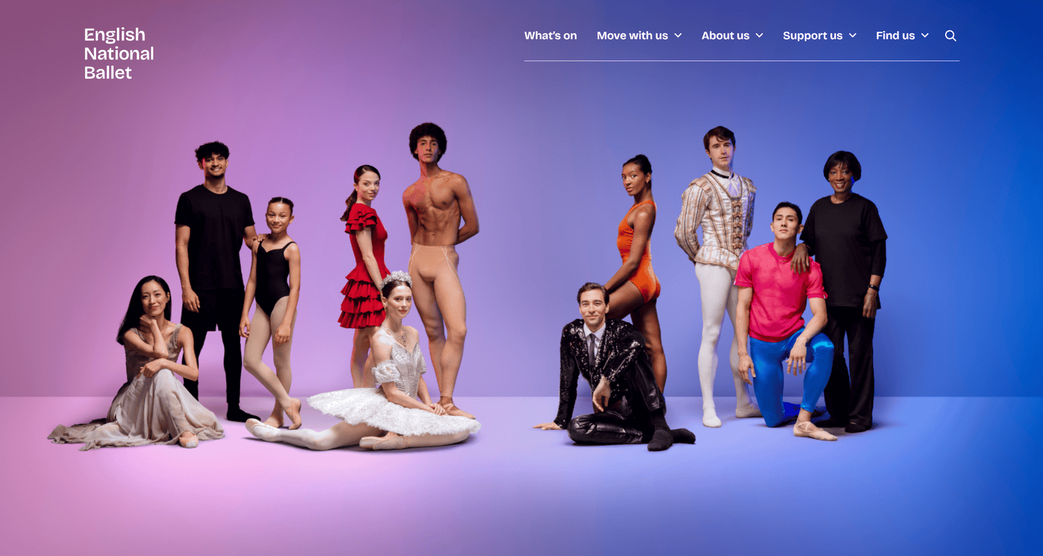 English National Ballet Website Layout