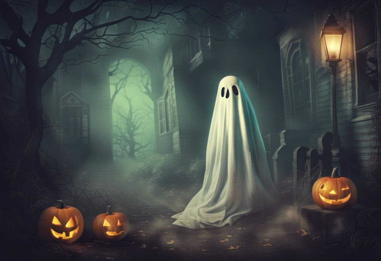 Ghost pumpkins darkness
