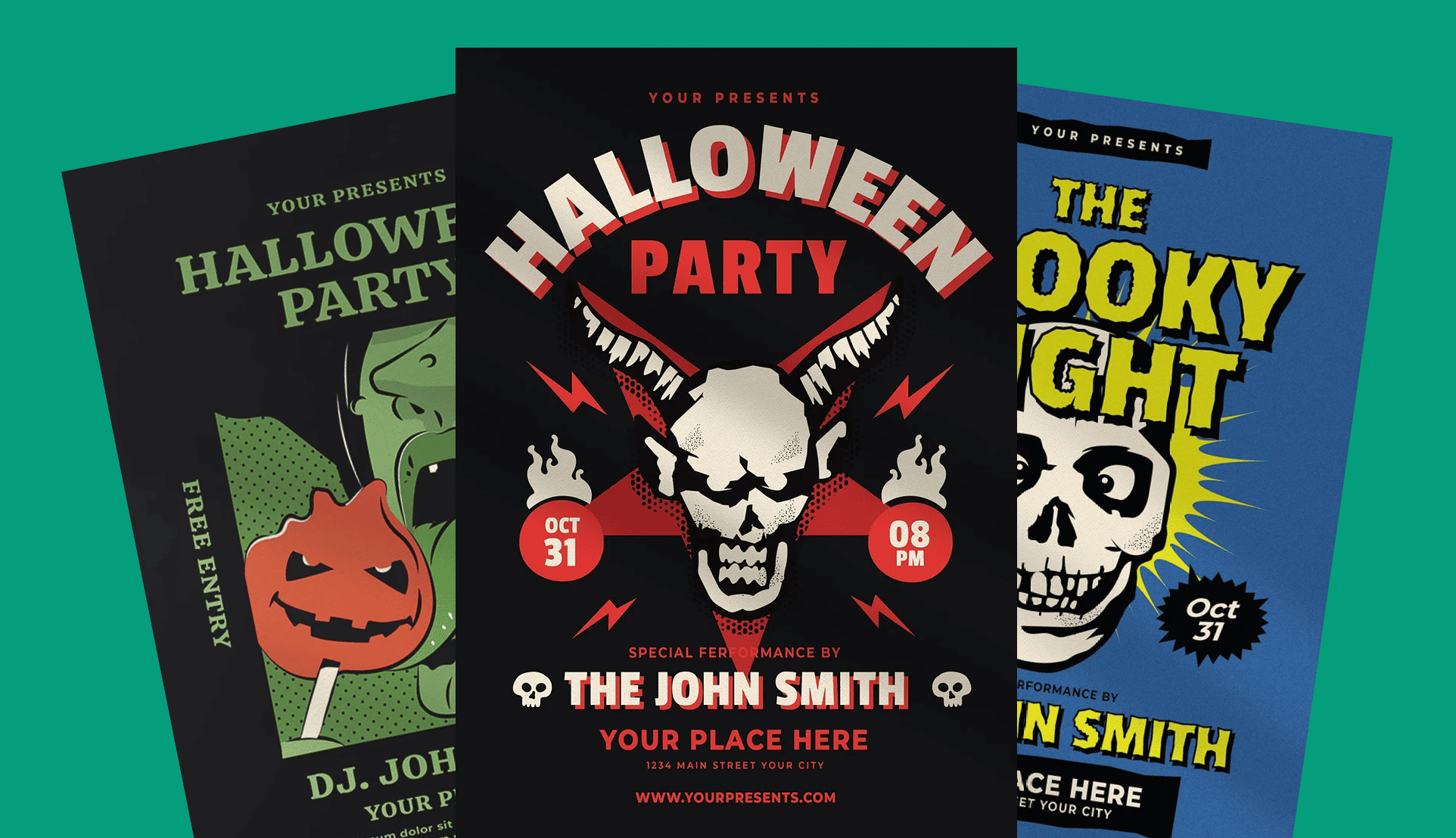 Halloween party flyer templates cover