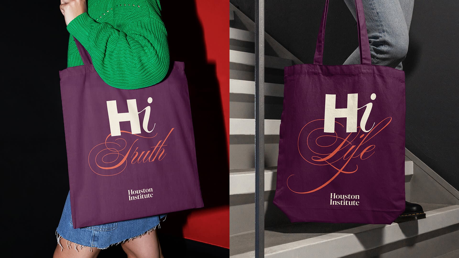 Houston Institute logo on tote bag