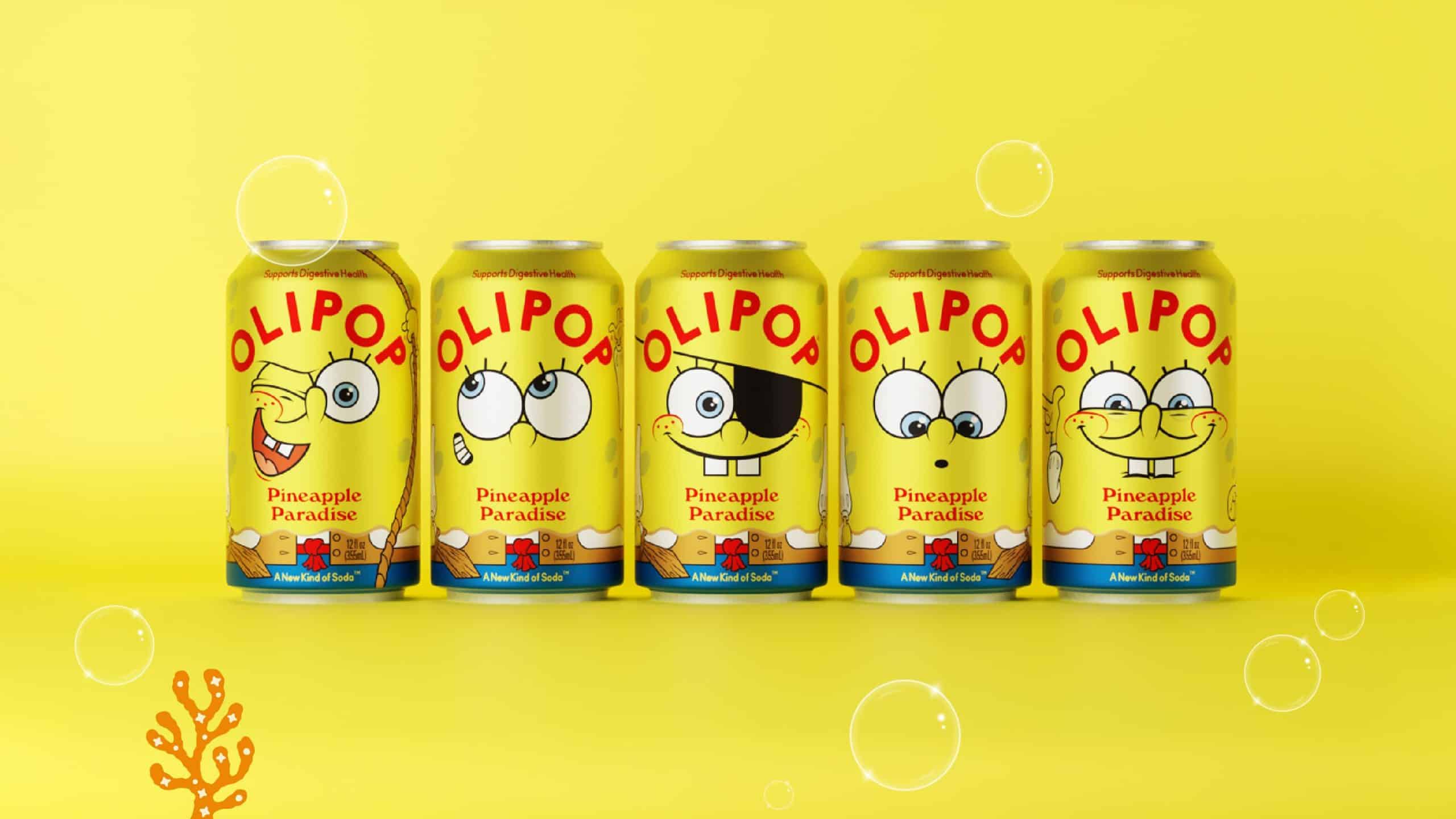 Olipop SpongeBob soda drink cover