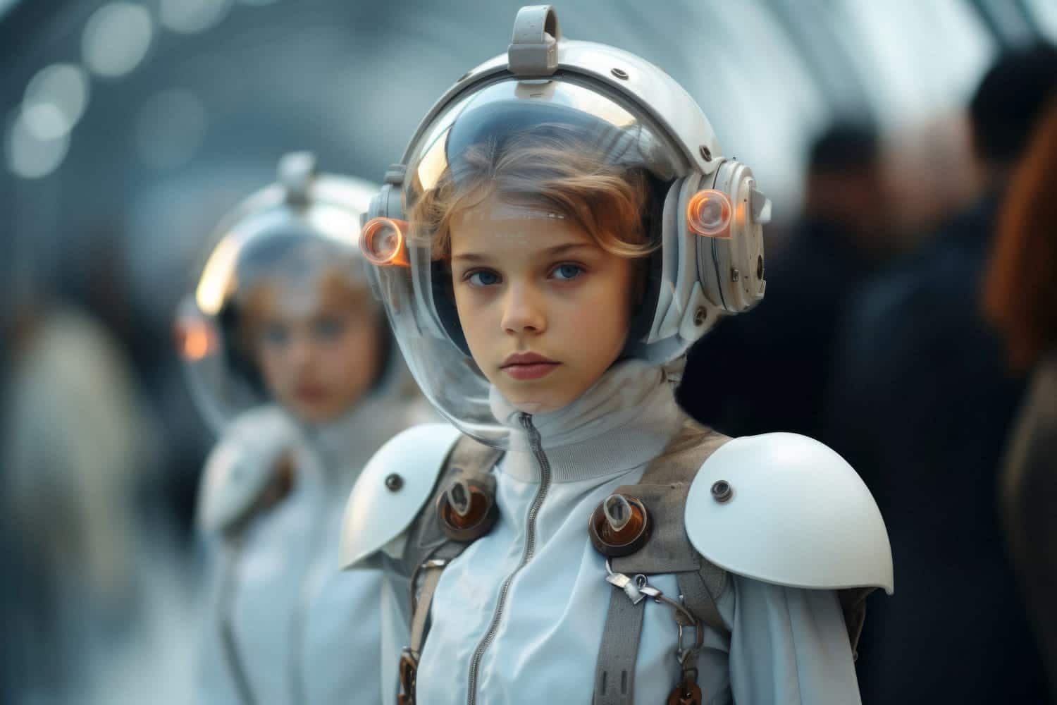 young girl with futuristic style