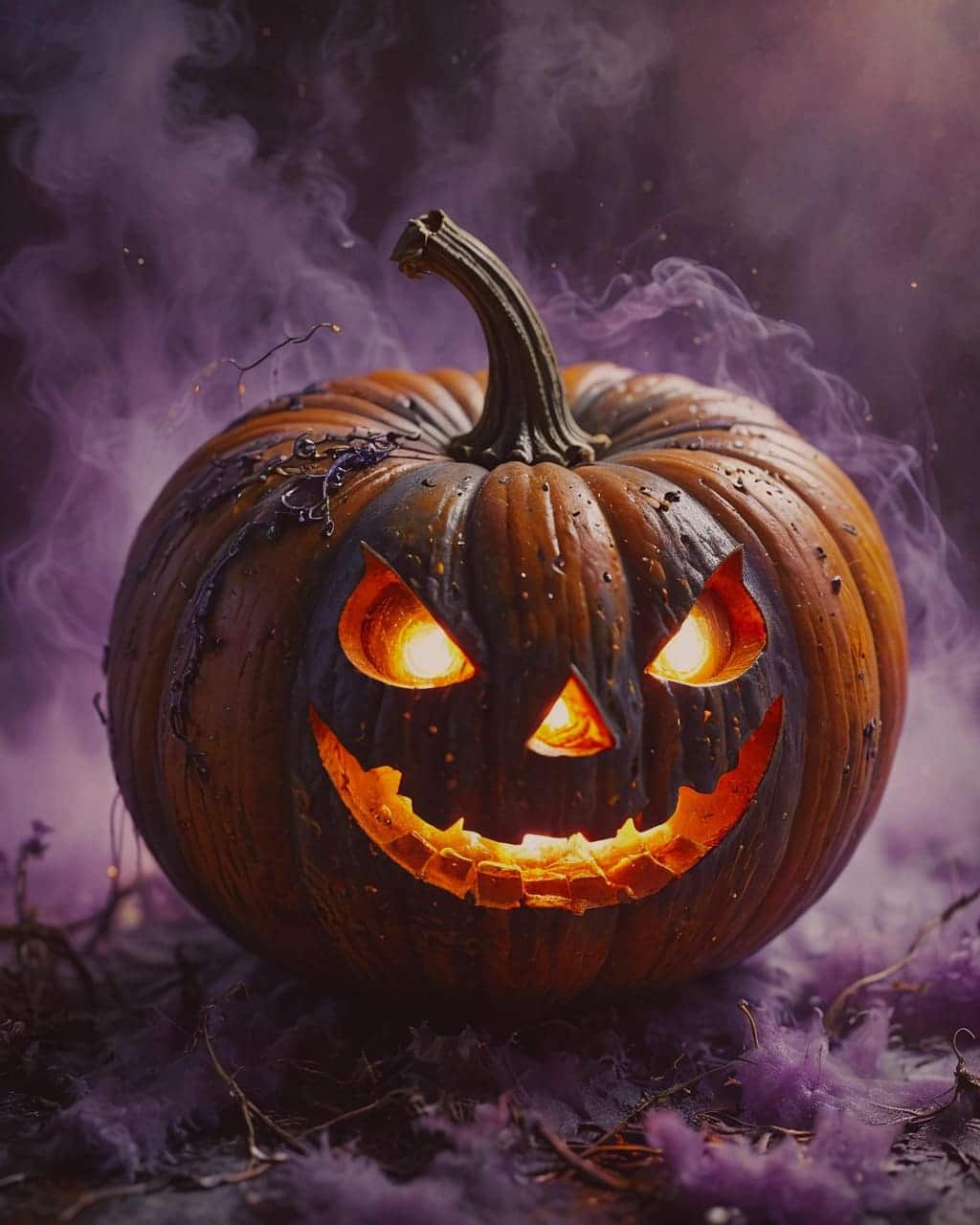 A scary pumpkin Halloween image