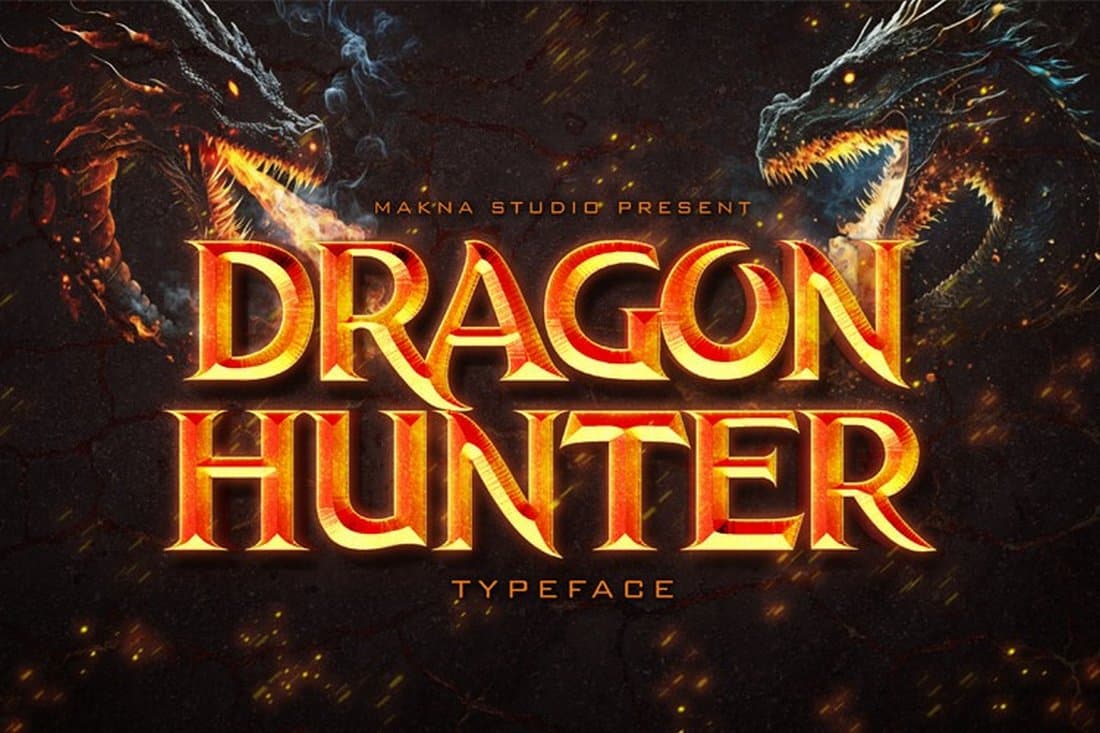 A free fantasy dragon typeface