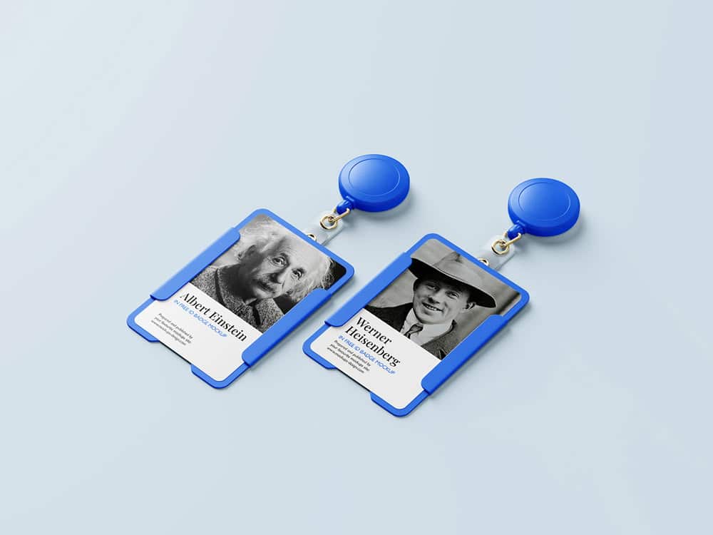 A free id holder badge mockup set