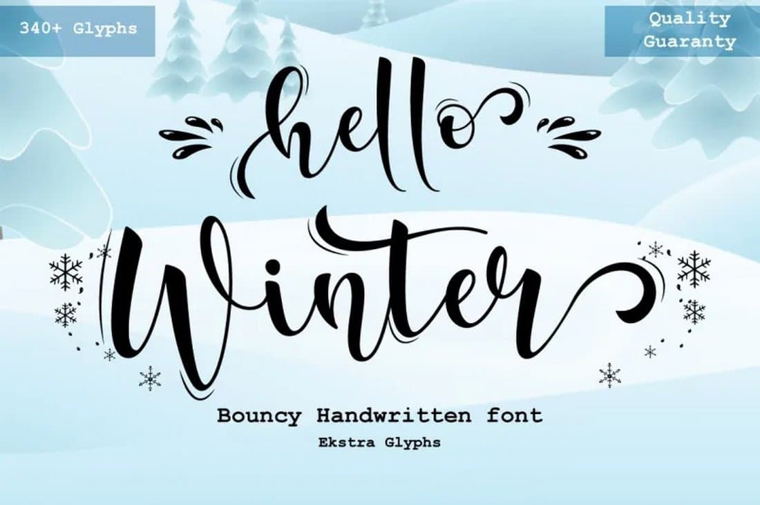 A free bouncy handwritten winter style font