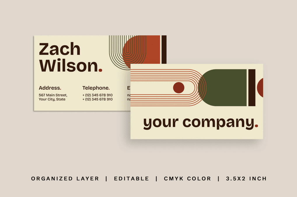 A business card template