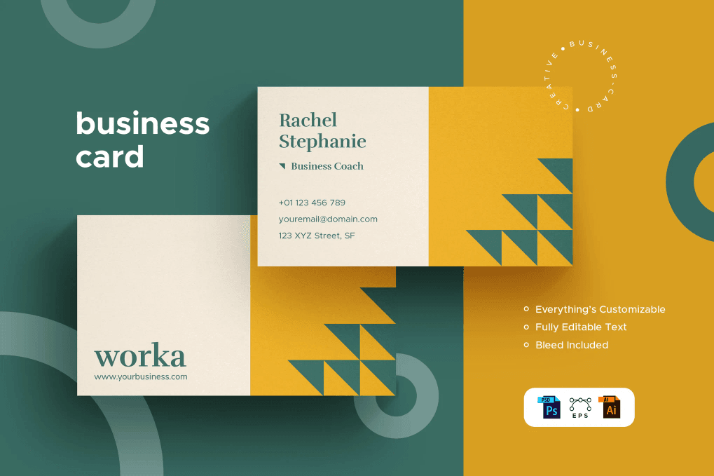 A business card template
