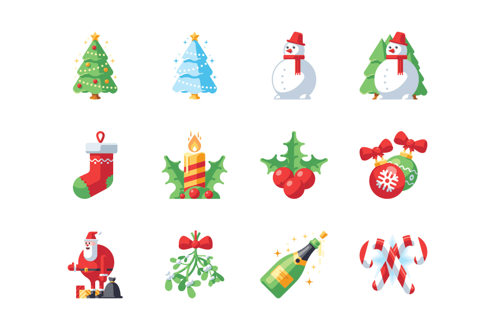 Christmas and New Year icons