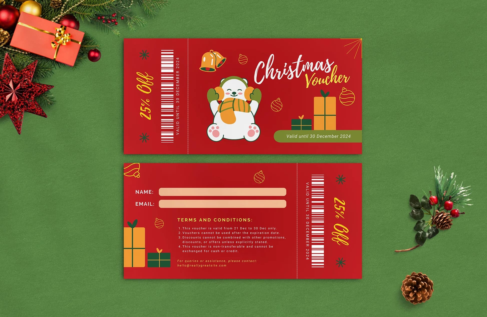 A Christmas bazaar gift voucher