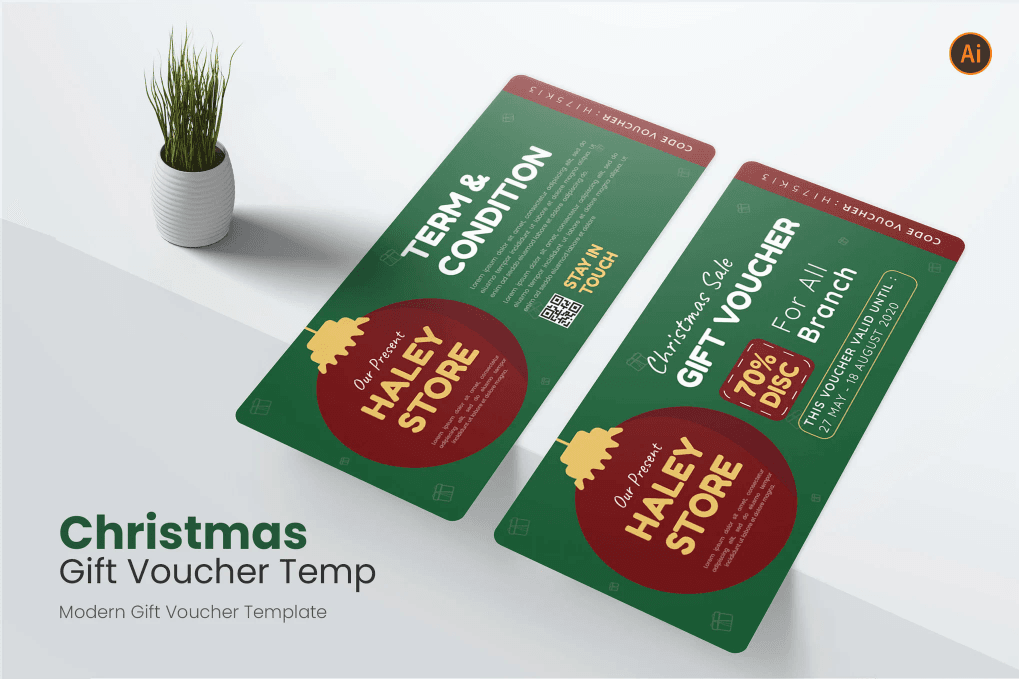 A Christmas discount or gift voucher template