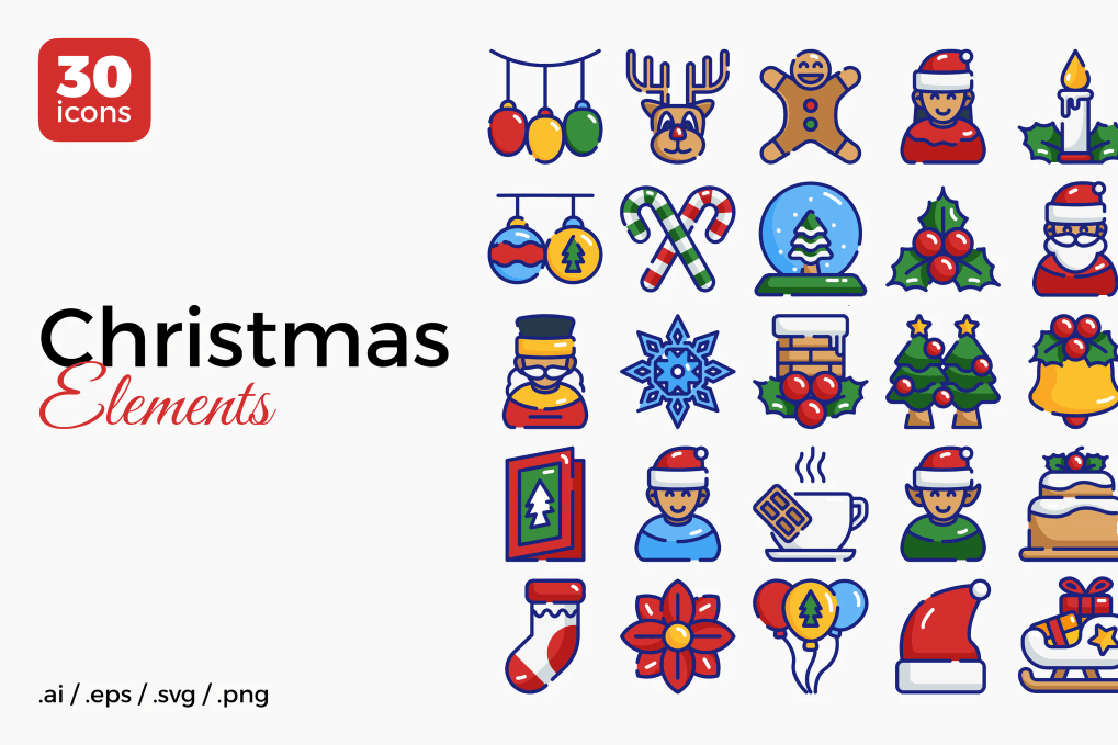 A Christmas elements icon set