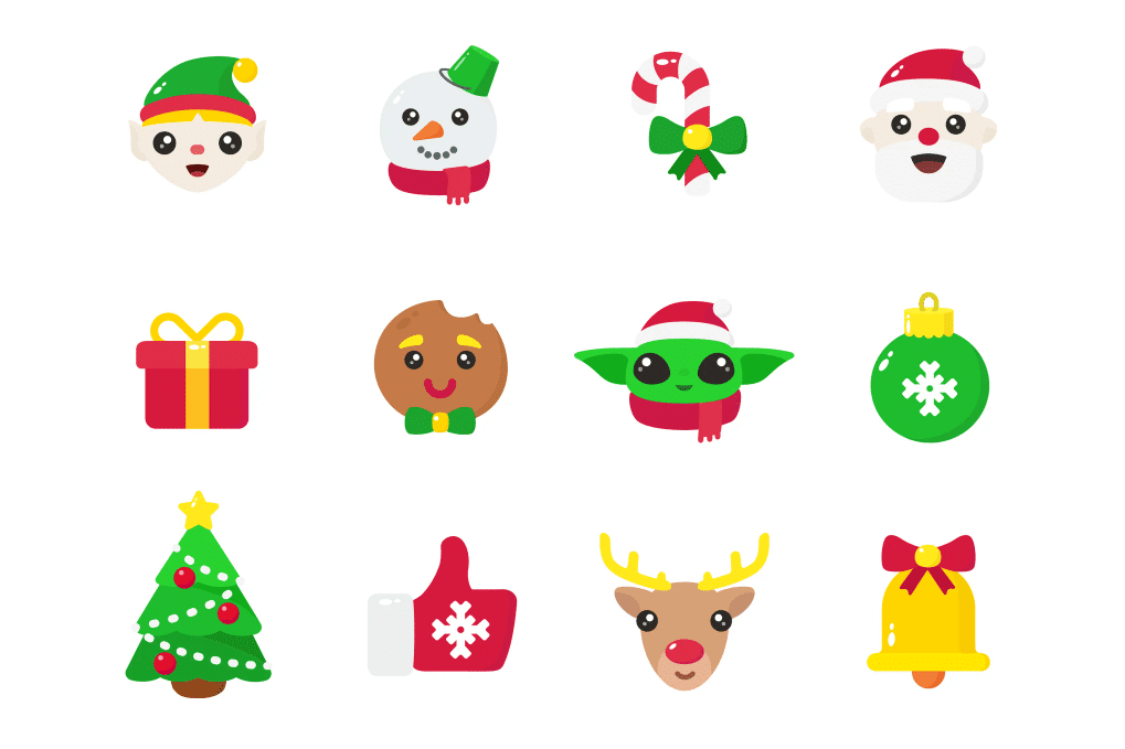 A Christmas and New Year icons