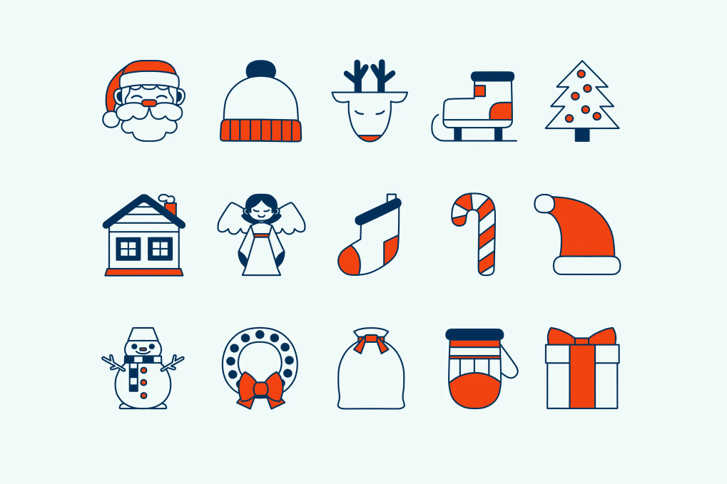 A Christmas red icons