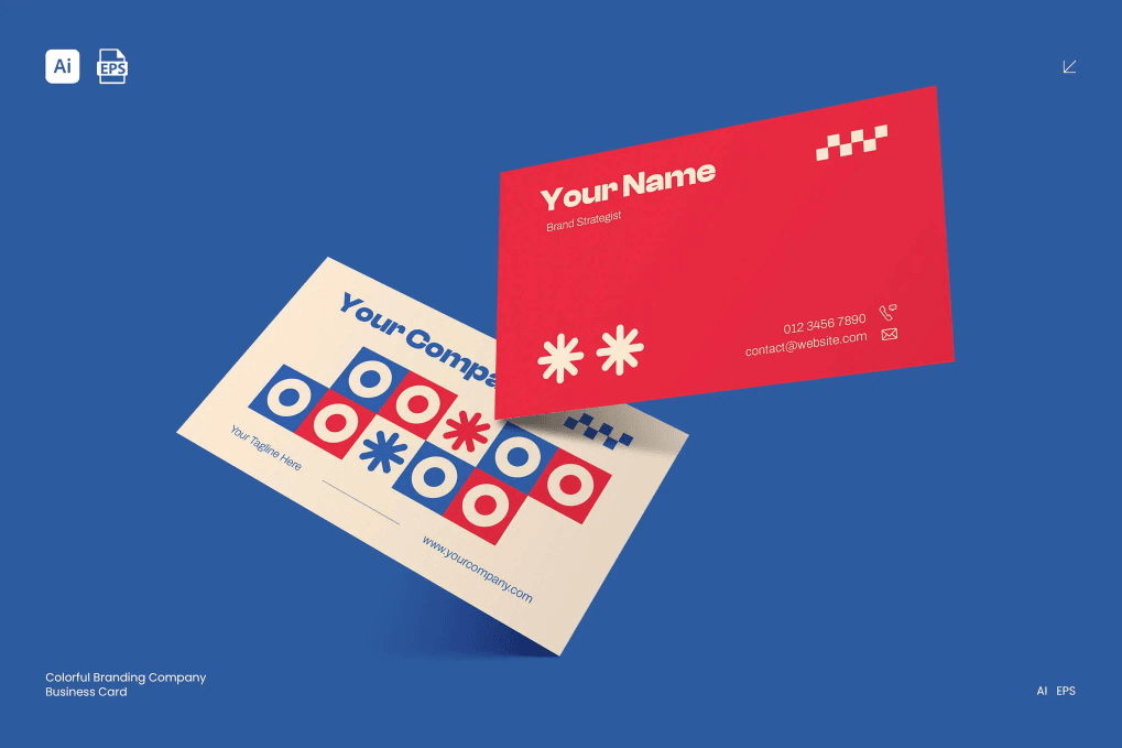 A colorful branding business card template