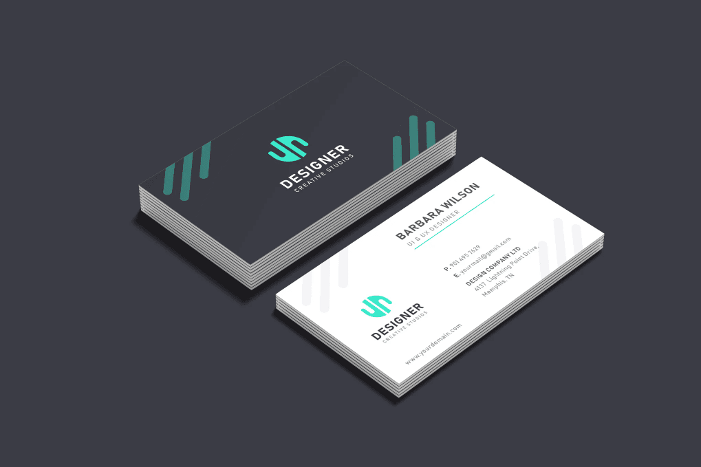 An corporate green business card