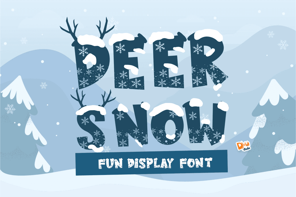 A fun display winter snow font